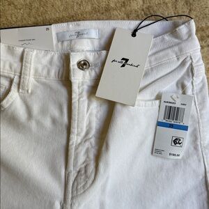 7 for all mankind Jeans “Alexa” White/Ivory NWT corduroy “crop trouser jeans”